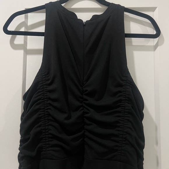 BNWT DKNY Ruched Mesh Trim Sleeveless Maxi Black Dress - Picture 7 of 9